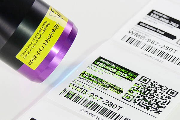 UV 燈讀取熱轉印標籤上的防偽特徵